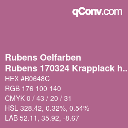 Code couleur: Rubens Oelfarben - Rubens 170324 Krapplack hell c | qconv.com