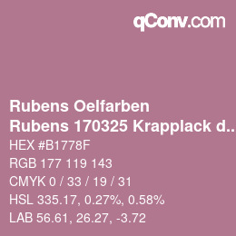 カラーコード: Rubens Oelfarben - Rubens 170325 Krapplack dunkel c | qconv.com