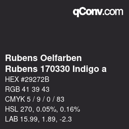 Farbcode: Rubens Oelfarben - Rubens 170330 Indigo a | qconv.com