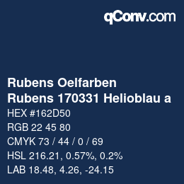 Código de color: Rubens Oelfarben - Rubens 170331 Helioblau a | qconv.com