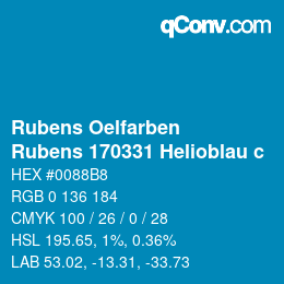 Código de color: Rubens Oelfarben - Rubens 170331 Helioblau c | qconv.com