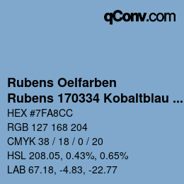 カラーコード: Rubens Oelfarben - Rubens 170334 Kobaltblau dunkel c | qconv.com