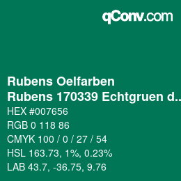 カラーコード: Rubens Oelfarben - Rubens 170339 Echtgruen dunkel b | qconv.com