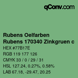 Código de color: Rubens Oelfarben - Rubens 170340 Zinkgruen c | qconv.com