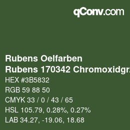 カラーコード: Rubens Oelfarben - Rubens 170342 Chromoxidgruen matt a | qconv.com