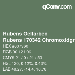 カラーコード: Rubens Oelfarben - Rubens 170342 Chromoxidgruen matt b | qconv.com