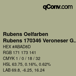 カラーコード: Rubens Oelfarben - Rubens 170346 Veroneser Gruene Erde c | qconv.com