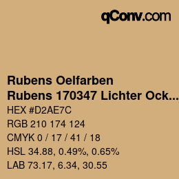 Code couleur: Rubens Oelfarben - Rubens 170347 Lichter Ocker c | qconv.com