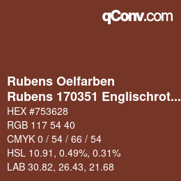カラーコード: Rubens Oelfarben - Rubens 170351 Englischrot a | qconv.com