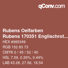 Code couleur: Rubens Oelfarben - Rubens 170351 Englischrot b | qconv.com