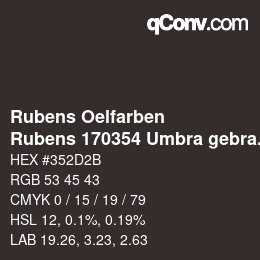 カラーコード: Rubens Oelfarben - Rubens 170354 Umbra gebrannt a | qconv.com