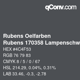 Color code: Rubens Oelfarben - Rubens 170358 Lampenschwarz b | qconv.com