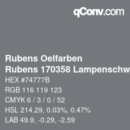 Color code: Rubens Oelfarben - Rubens 170358 Lampenschwarz c | qconv.com