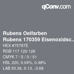 Código de color: Rubens Oelfarben - Rubens 170359 Eisenoxidschwarz c | qconv.com