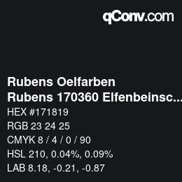 Farbcode: Rubens Oelfarben - Rubens 170360 Elfenbeinschwarz a | qconv.com