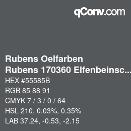 Code couleur: Rubens Oelfarben - Rubens 170360 Elfenbeinschwarz b | qconv.com