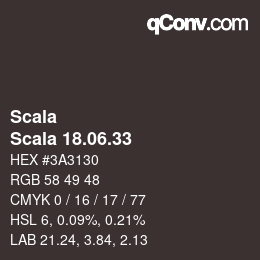 カラーコード: Scala - Scala 18.06.33 | qconv.com