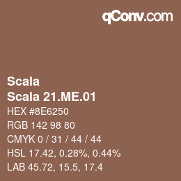 颜色代码: Scala - Scala 21.ME.01 | qconv.com