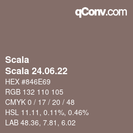颜色代码: Scala - Scala 24.06.22 | qconv.com