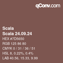 颜色代码: Scala - Scala 24.09.24 | qconv.com