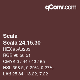 颜色代码: Scala - Scala 24.15.30 | qconv.com