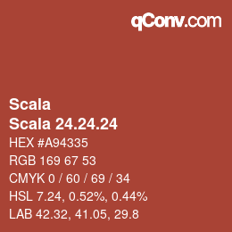 颜色代码: Scala - Scala 24.24.24 | qconv.com