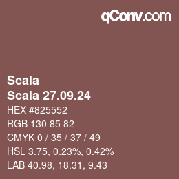 カラーコード: Scala - Scala 27.09.24 | qconv.com