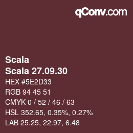 颜色代码: Scala - Scala 27.09.30 | qconv.com