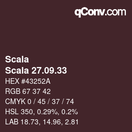 颜色代码: Scala - Scala 27.09.33 | qconv.com