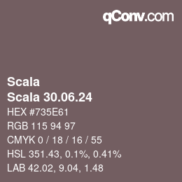 カラーコード: Scala - Scala 30.06.24 | qconv.com