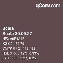 颜色代码: Scala - Scala 30.06.27 | qconv.com