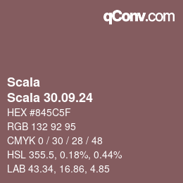 颜色代码: Scala - Scala 30.09.24 | qconv.com