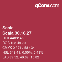 颜色代码: Scala - Scala 30.18.27 | qconv.com
