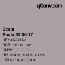颜色代码: Scala - Scala 33.06.17 | qconv.com