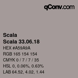 カラーコード: Scala - Scala 33.06.18 | qconv.com