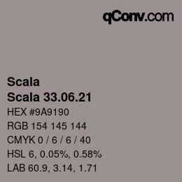 颜色代码: Scala - Scala 33.06.21 | qconv.com