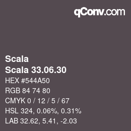 颜色代码: Scala - Scala 33.06.30 | qconv.com