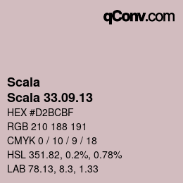 カラーコード: Scala - Scala 33.09.13 | qconv.com