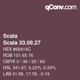 カラーコード: Scala - Scala 33.09.27 | qconv.com