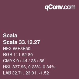 カラーコード: Scala - Scala 33.12.27 | qconv.com