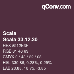 颜色代码: Scala - Scala 33.12.30 | qconv.com