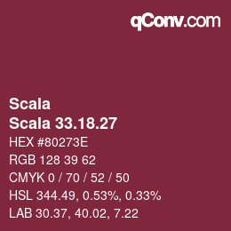颜色代码: Scala - Scala 33.18.27 | qconv.com