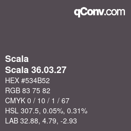 Código de color: Scala - Scala 36.03.27 | qconv.com