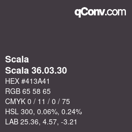 颜色代码: Scala - Scala 36.03.30 | qconv.com