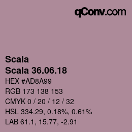 カラーコード: Scala - Scala 36.06.18 | qconv.com