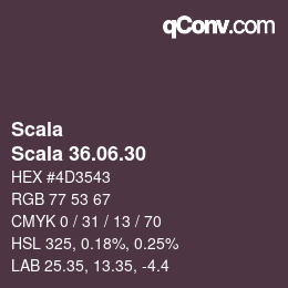 颜色代码: Scala - Scala 36.06.30 | qconv.com