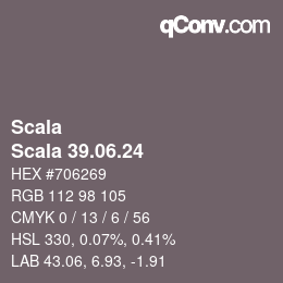 カラーコード: Scala - Scala 39.06.24 | qconv.com
