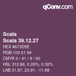 Color code: Scala - Scala 39.12.27 | qconv.com