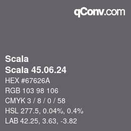 颜色代码: Scala - Scala 45.06.24 | qconv.com