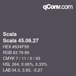 颜色代码: Scala - Scala 45.06.27 | qconv.com